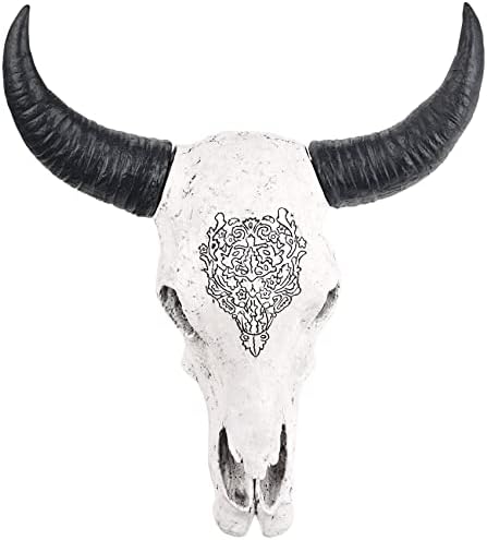 XINGYAN Resin Ox Skull Wall Decor Statue
