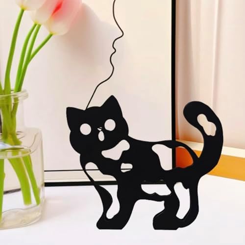 Modern Metal Cat Wall Art Sculpture