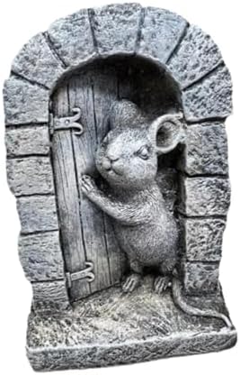 Mouse Door Statue Garden Decor Home Sculpture