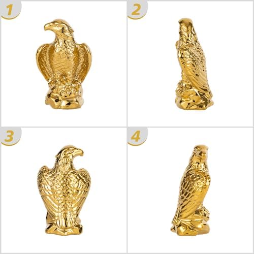 Golden Hawk Statue Modern Elegance Home Decor Sculpture