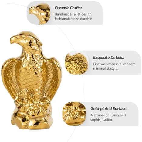 Golden Hawk Statue Modern Elegance Home Decor Sculpture