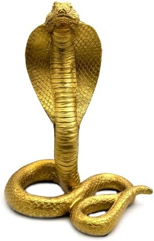 King Cobra Gold Snake Statue Sculpture Decor