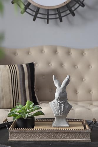 Cement Rabbit Sculpture 11-Inch Garden Decor