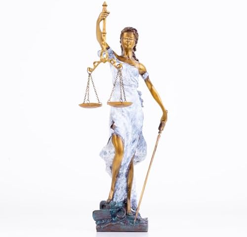 Lady Justice 11 Inch Bronze Statue Sculpture White