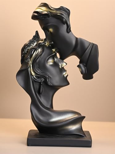 Couples Kiss Sculpture Abstract Art Resin Statue