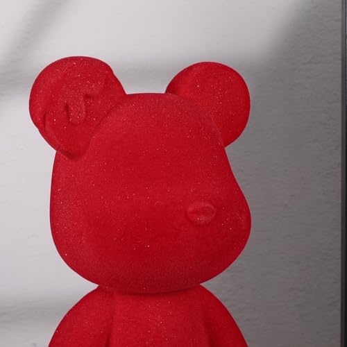 Flocked Bear Statue Resin Home Decor Sculpture