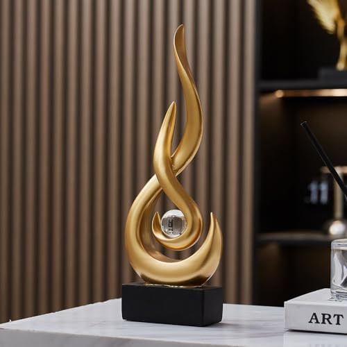 Resin Gold Statue Modern Art Table Decoration