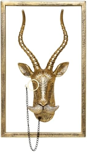 Animal Heads Wall Decor with Metal Frame