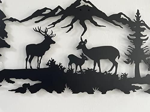 DEKADRON Metal Wall Art Deer Family Decor