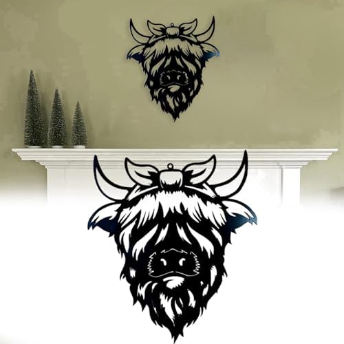 Highland Cow Metal Wall Art Sign