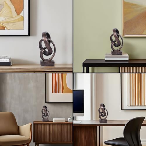 Abstract Bronze Rope Knot Sculpture for Modern Home Decor