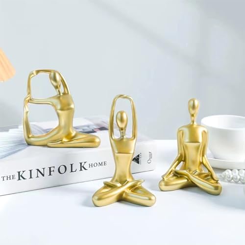 iSuperb Gold Yoga Sculpture Set of 3