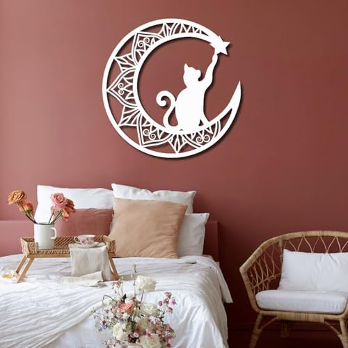 Feuwile Cat Metal Wall Art Black 19x19cm