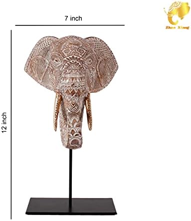 Zhao Xiang Abstract Art Elephant Head Resin Sculpture
