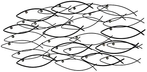 Bellaa 40 Inch Metal Fish Wall Art Sculpture