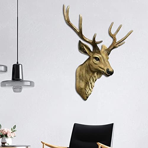 Fenteer 3D Deer Head Wall Sculpture Natural Color