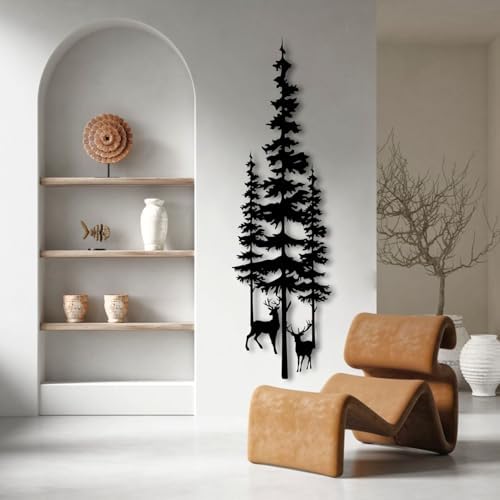 Tawinone Pine Tree and Deer Wall Art