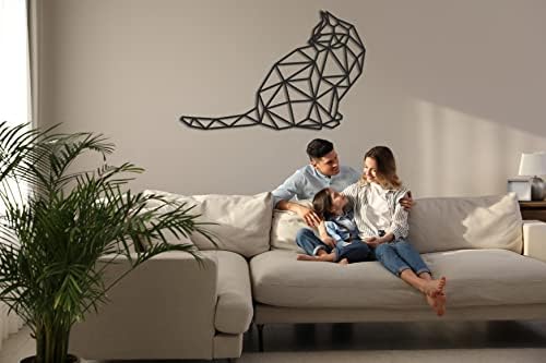 Modern Metal Cat Wall Decor 18W x 12H