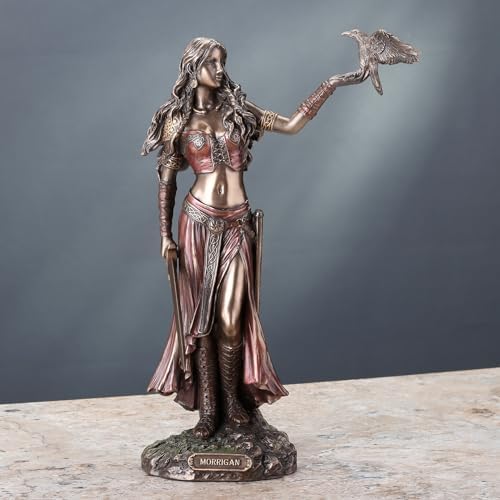 VERONESE DESIGN 10 14 Inch Celtic Goddess Morrigan Statue Bronze Finish
