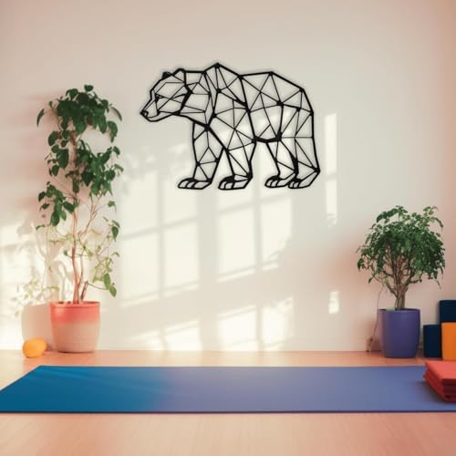 XXQ Metal Wall Art Geometric Bear 48x32