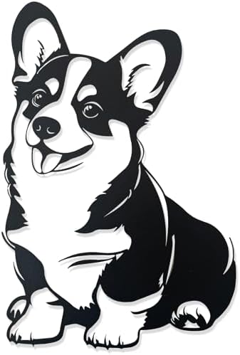 Jingtxy 3D Corgi Wall Decor Black Statue