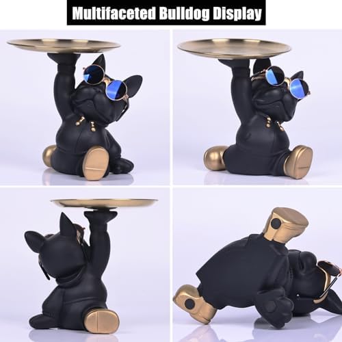 French Bulldog Butler Statue with Key Tray