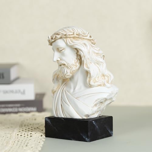 85 Inch Jesus Bust Statue - Hand Painted Resin Religious Decor