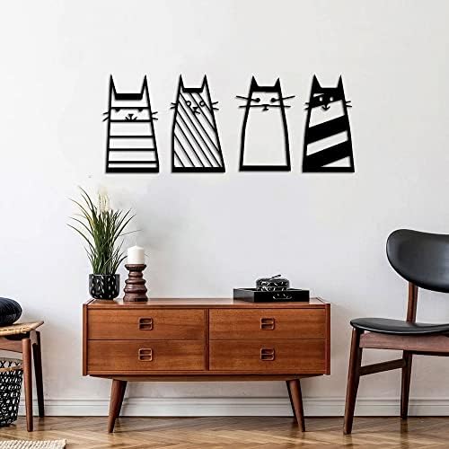 GoneNow Black Wooden Cats Wall Decor