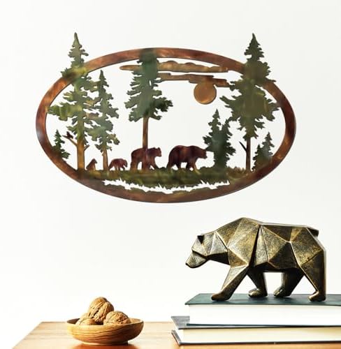 Hicarer Metal Bear Wall Art Rustic Decor 1575 Inch
