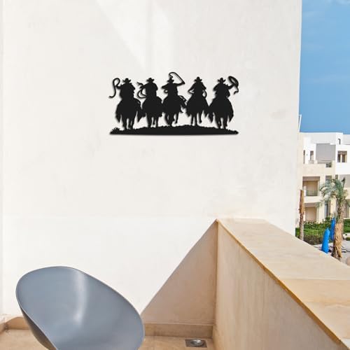 Zonon Western Cowboy Wall Decor Silhouette Hanging Art Black