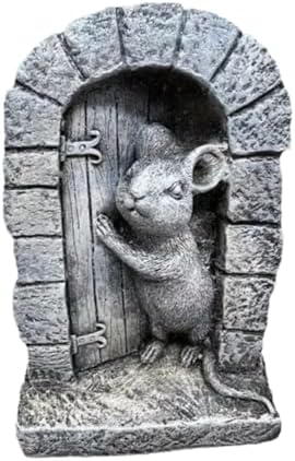 Mouse Door Statue Garden Decor Home Sculpture