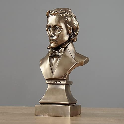 Chopin Bronze Resin Bust Statue - Desk and Piano Decor