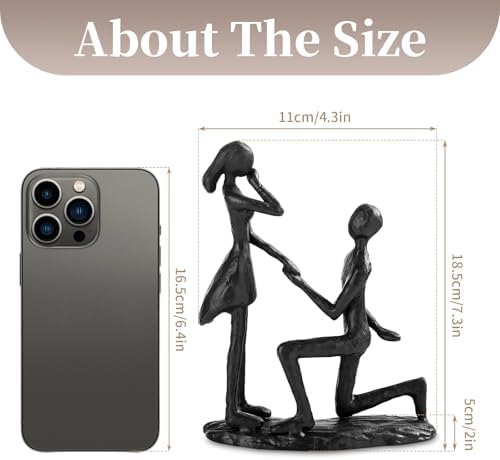 Iron 6th Anniversary Couple Sculpture Gift for Her