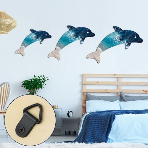 Bucherry 3 Piece Wood Dolphin Wall Decor