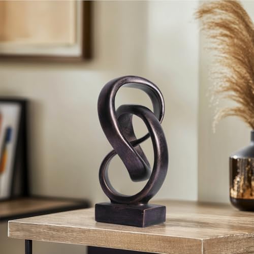 Abstract Bronze Rope Knot Sculpture for Modern Home Decor