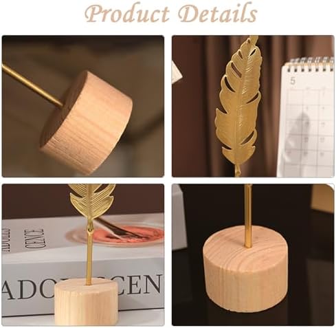 3PCS Gold Leaf Statues Modern Metal Art Sculptures with Base