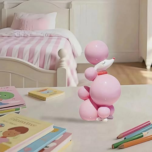 DiliComing Pink Balloon Dog Statue Decor