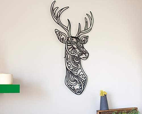 YOBESHO Matte Black Deer Wall Sculpture