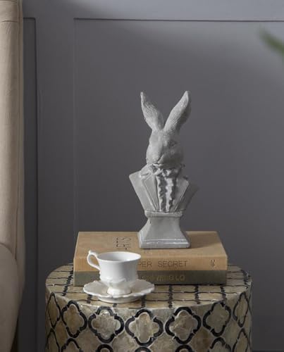 Cement Rabbit Sculpture 11-Inch Garden Decor