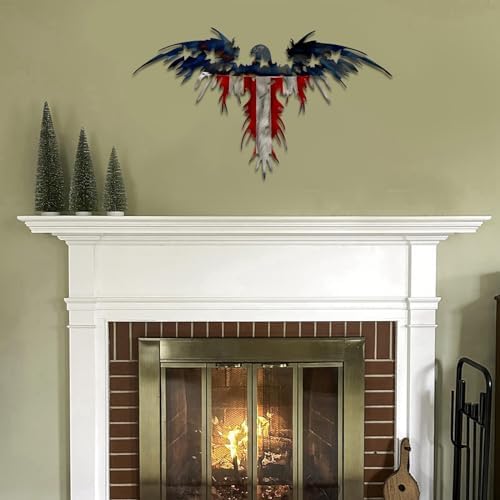 HXS American Flag Metal Wall Art 157 Inch Patriotic Decor