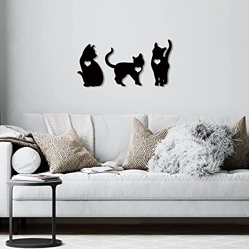 3pcs Black Cat Silhouette Wall Decor for Modern Home