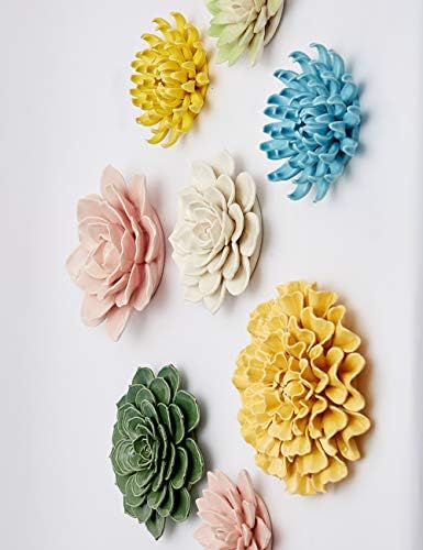 SEINHIJO Ceramic Flower Wall Decor 3D Sculpture Modern Art Gift
