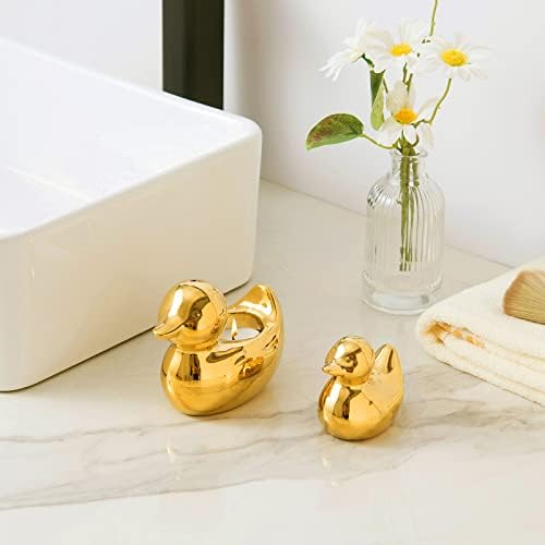 Golden Ceramic Mini Duck Home Decor Statue