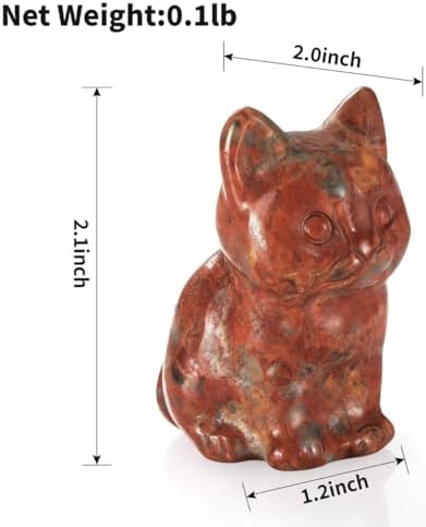 Bosfante 2 Inch Agate Cat Figurine for Independence and Wisdom