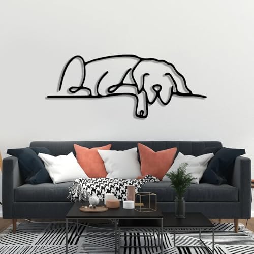 Aportif Black Metal Dog Wall Art 24x9 Inch