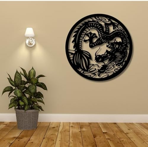 Feuwile Dragon Metal Wall Art 19x19 Inch
