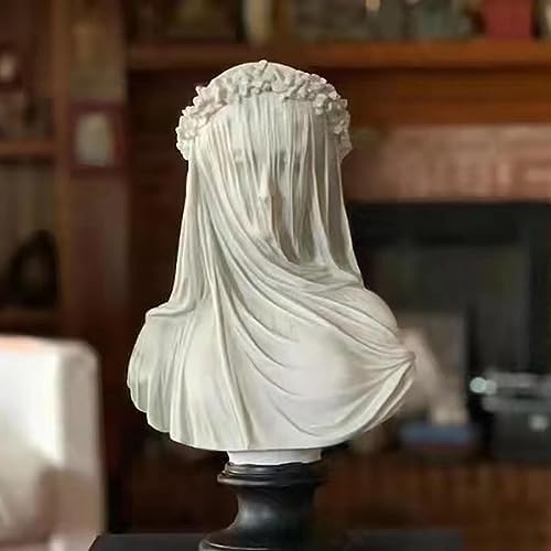 Veiled Maiden Bust Statue Gothic Home Decor