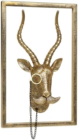 Animal Heads Wall Decor with Metal Frame