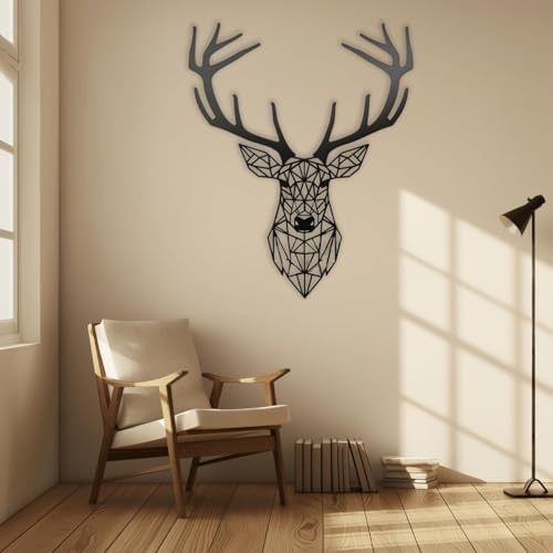 XXQ Geometric Deer Wall Art Metal Decor 19x19