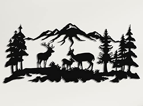 DEKADRON Metal Wall Art Deer Family Decor